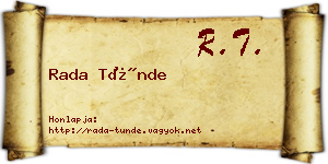 Rada Tünde névjegykártya